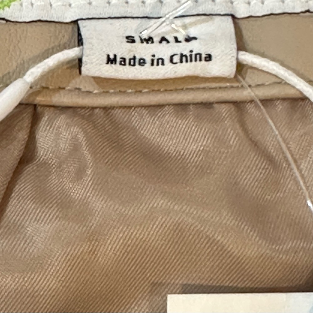 Sam Edelman Faux Leather Moto Jacket Beige | NWT Size Small - Picture 8 of 12